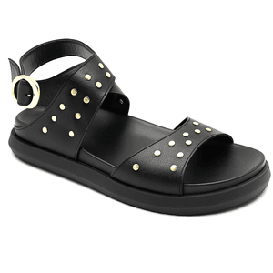 Papete Flat 004 Preto Detalhe em Rebite - 004-PRE... - DROPSHIPPING GRIFFE SHOES - SOMENTE CLIENTES AUTORIZADOS