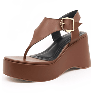 Sandália Anabela 9002 Marrom Cacau - 9002-CACAU - DROPSHIPPING GRIFFE SHOES - SOMENTE CLIENTES AUTORIZADOS
