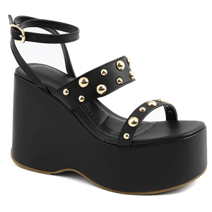 Sandália Feminina Anabela Alta Em Napa Preta 18217... - DROPSHIPPING GRIFFE SHOES - SOMENTE CLIENTES AUTORIZADOS