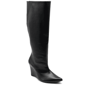 Bota Cano Alto Em Floter Preto Salto Cunho 500 - 5... - DROPSHIPPING GRIFFE SHOES - SOMENTE CLIENTES AUTORIZADOS