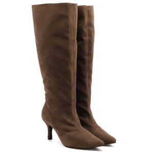 Bota Feminina Salto Baixo e Fino 17005 Camurça Mar... - DROPSHIPPING GRIFFE SHOES - SOMENTE CLIENTES AUTORIZADOS