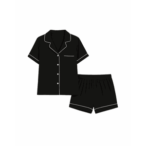 Pijama Camisa e Short - Preto