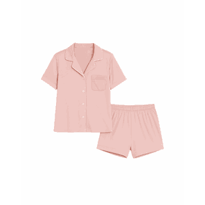Pijama Camisa e Short - Rosa Claro