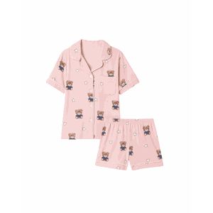 Pijama Camisa e Short Bear - Rosa