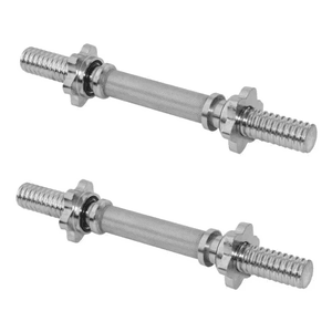 Par Barras Reta 40cm Cromada e 2 Porcas Estrela - ... - KLMASTERFITNESS