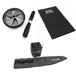 Kit Roda Abdominal Lombar + Colchonete Eva + Canel... - KLMASTERFITNESS