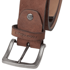 Cinto em Couro Nobre Marrom Rustico - 33mm Liso - ... - Nelson Butina