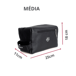  Nécessaire Bolsa de mão de Couro masculina MADRI ROTA79 cor Preta 