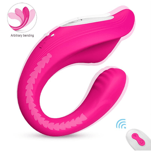 VIBRADOR DE CASAL RIBBON PRO COM CONTROLE RECARREGÁVEL ROSA