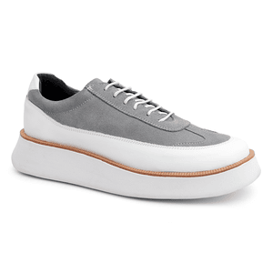 Tenis Casual Alaska Camurça Grafite Branco 7708 - ... - TCHWM SHOES