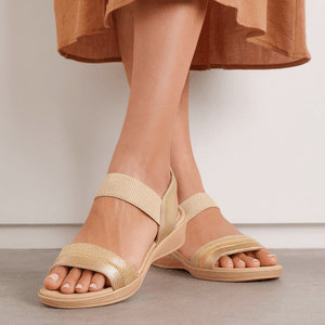 Sandalia Feminina Usaflex Dourada - ZOCCOLETTE