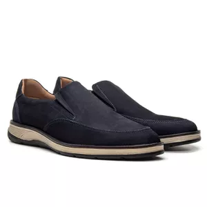 Sapato Masculino Casual Couro Azul Marinho - Alex Senne | Sapatos Sociais Premium