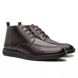 Bota Masculina Davi Couro Latego Café - Alex Senne | Sapatos Sociais Premium
