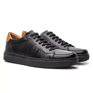 Sapato Masculino Caleb Couro Floater Camurça Preto/Whisk - Alex Senne | Sapatos Sociais Premium