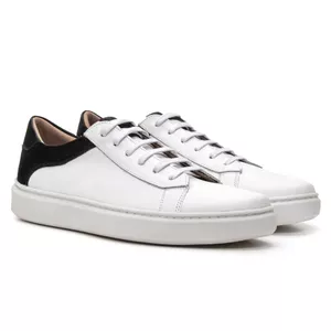Sapato Masculino Enzo Couro Latego e Nobuck Branco/Preto - Alex Senne | Sapatos Sociais Premium