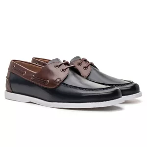 Sapato Masculino Vitor Couro Latego Marinho/Mouro - Alex Senne | Sapatos Sociais Premium
