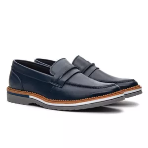 Mocassim masculino de Couro azul - Borgatta 