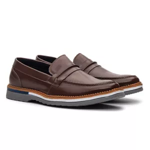 Mocassim masculino de Couro café - Borgatta 