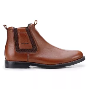Bota Masculina Chelsea Em Couro Legítimo Kéffor Caramelo 