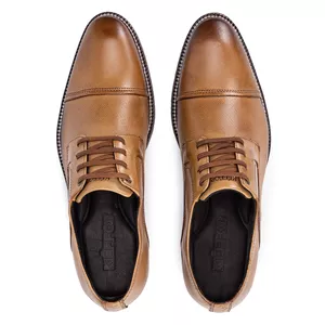 Sapato Social Paris Diamant Masculino de Couro Bege 