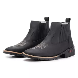 Bota sertaneja Couro Preto Kéffor