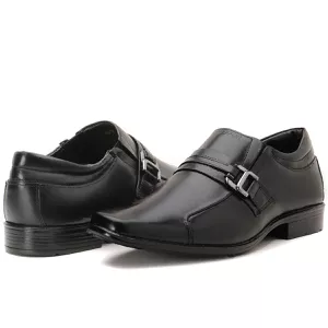 Sapato Social Masculino Em Couro Cor Preto Linha Berlim