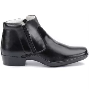 Calçado Bota Masculina Confort Em Couro Preto Kéffor New Confort