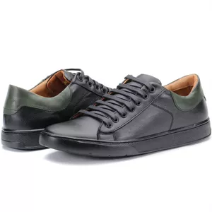 Sapatênis Casual Masculino Forro Couro Preto Kéffor Califórnia