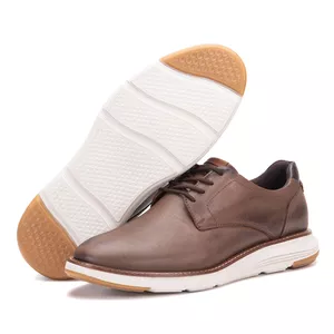 Sapato Casual De Couro Masculino Com Cadarço Marrom Copenhagen