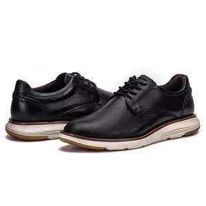 Sapato Casual De Couro Masculino Com Cadarço Preto Copenhagen