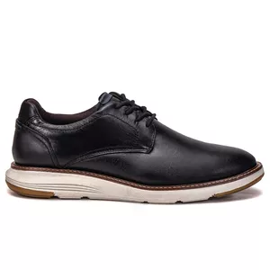 Sapato Casual De Couro Masculino Com Cadarço Preto Copenhagen