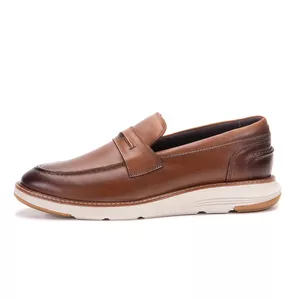 Sapato Casual De Couro Masculino Mocassim Marrom Copenhagen
