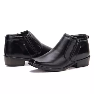 Bota Social Masculina Couro Legítimo Preto Arizona Country