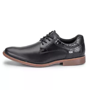 Sapato Social Masculino de Couro Moderno Macio Preto Paris