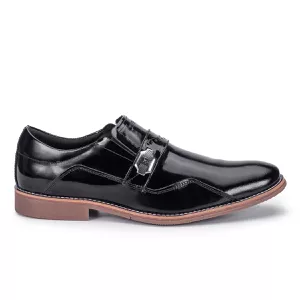 Sapato Social Moderno Masculino de Couro Verniz Preto Paris