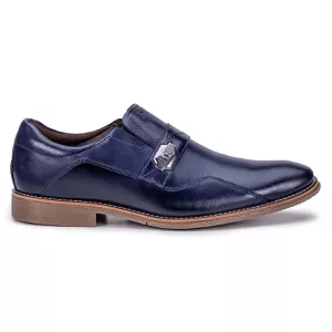 Sapato Social Moderno Masculino de Couro Macio Marinho Paris