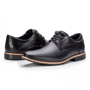 Sapato Social Preto Masculino de Couro Paris Premium 
