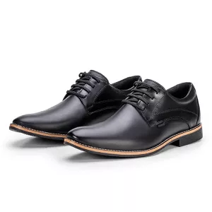 Sapato Social Preto Masculino de Couro Paris Premium 