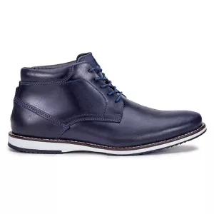 Sapato Oxford Derby De Couro Cano Curto Marinho Macio Play