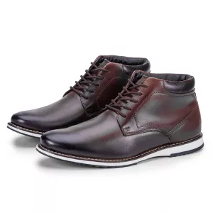 Sapato Oxford Derby De Couro Cano Curto Marrom Macio Play