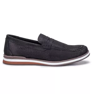 Mocassim Masculino De Couro Confortável Preto Trento