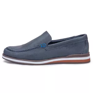 Mocassim Masculino De Couro Legítimo Marinho Leve Trento