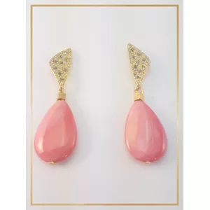 Brinco Folheado à Ouro 18k Gota Rosê - 2410 - MARINA JOIAS