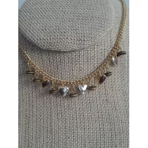 Choker Corrente folheada Ouro 18k Corações - 504 - MARINA JOIAS