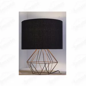 ABAJUR DIAMANTE COBRE CÚPULA PRETO VESPER VC110-2 - Sperandio