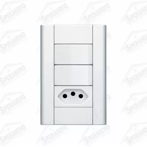 CONJUNTO INTERRUPTOR 2 TECLAS SIMPLES + TOMADA 10A... - Sperandio