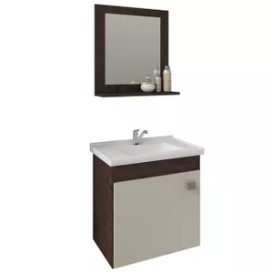 ARMÁRIO DE BANHEIRO IRIS 44CM COM ESPELHEIRA CAFÉ/... - Sperandio