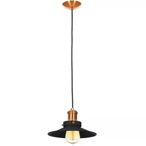 PENDENTE VINTAGE PRETO COM COBRE RETRÔ NORDIC 22CM... - Sperandio
