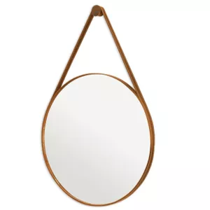 ESPELHO REDONDO ADNET COURO CARAMELO 42CM /ES-AD-4... - Sperandio