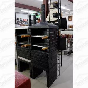 CHURRASQUEIRA TIJOLINHO COM CHAMINÉ - PRETA - Sperandio